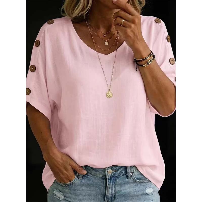 👕🌿 Simple scoop-neck top in cotton and linen
